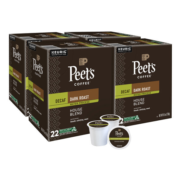 Peet's Coffee Decaf House Blend Single Serve Keurig® K-Cup® Pods - 88/Case