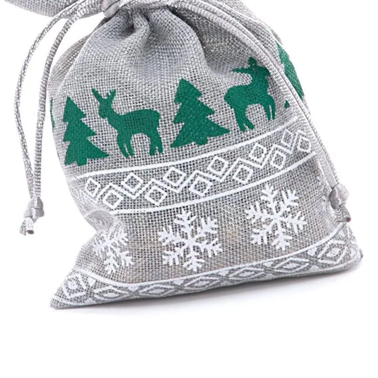 Holiday Faux Linen Bags 4” x 6” for Treats & Gifts