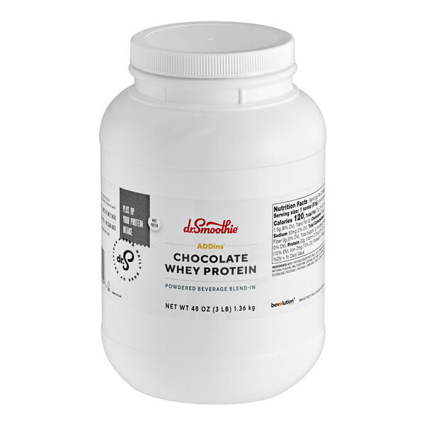Dr. Smoothie Addins Chocolate Whey Protein Supplement Powder 3 lb.