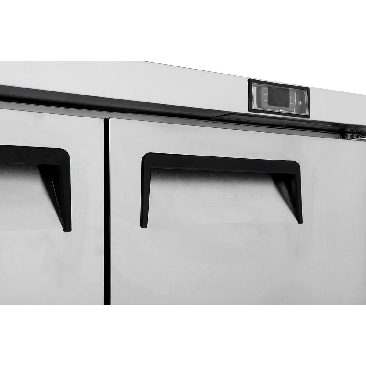 Atosa MGF8404GR Three Section Rear Mount Undercounter Refrigerator 72-11/16"W x 30"D x 34-1/8"H with 3 Solid Doors