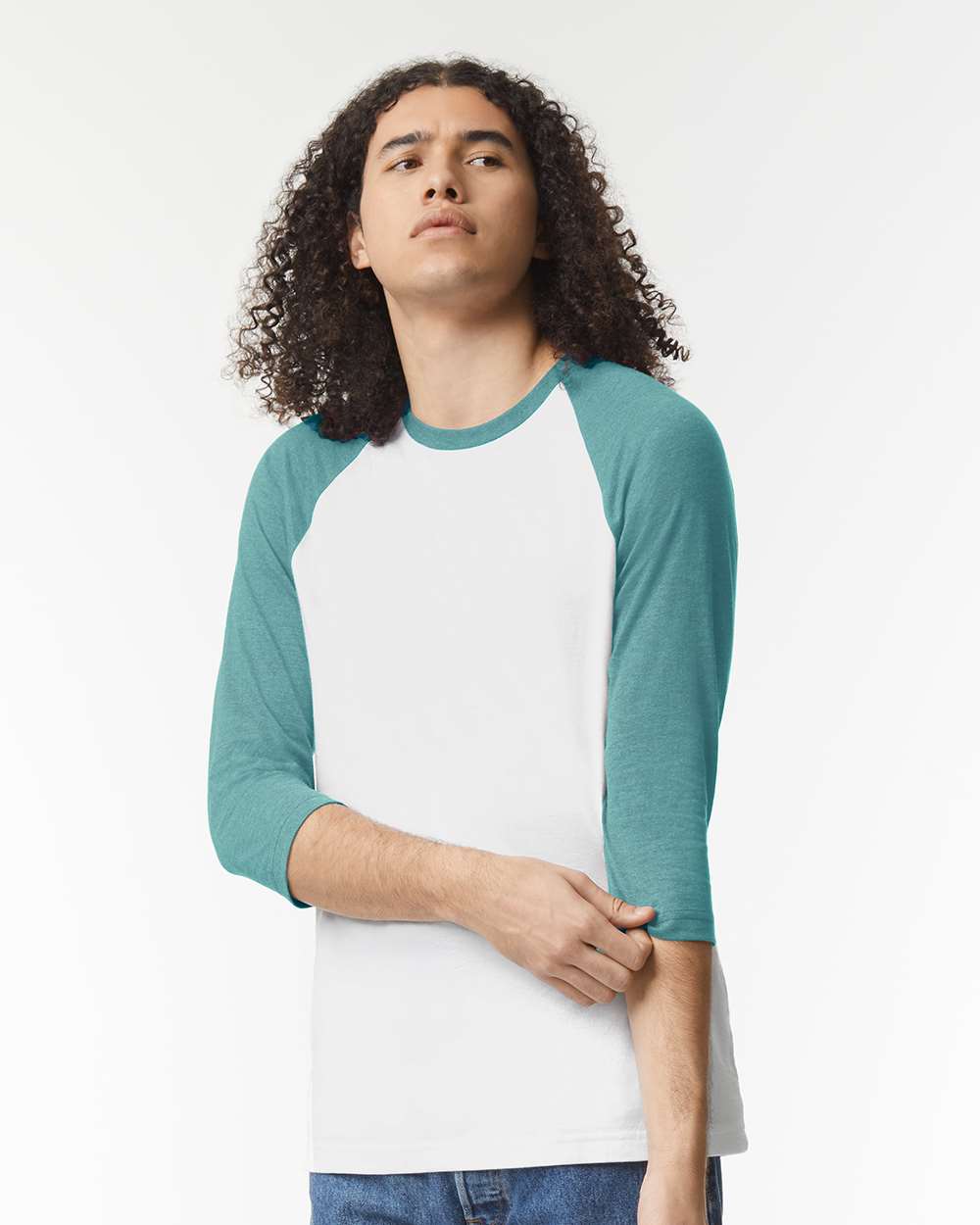 American Apparel® CVC Crewneck Three-Quarter Sleeve Tee