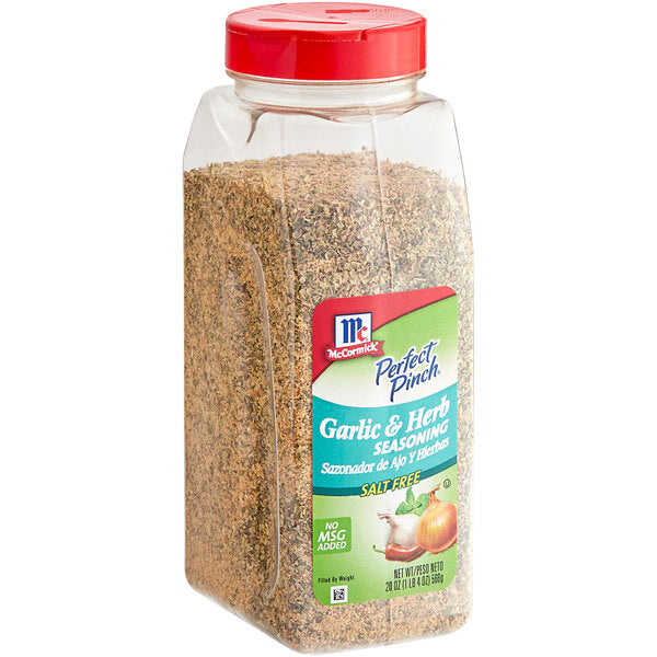 McCormick Perfect Pinch Salt-Free Garlic and Herb Seasoning 20 oz. - 6/Case