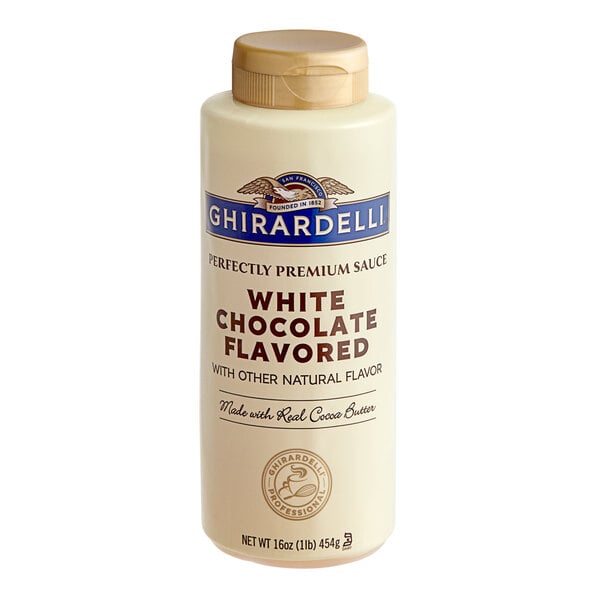 Ghirardelli White Chocolate Flavoring Sauce 12 fl. oz. (16 oz.) - 12/Case
