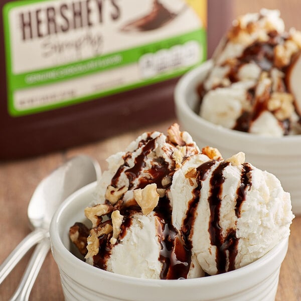 HERSHEY'S SIMPLY Chocolate Syrup Jug 7.5 lb. - 6/Case