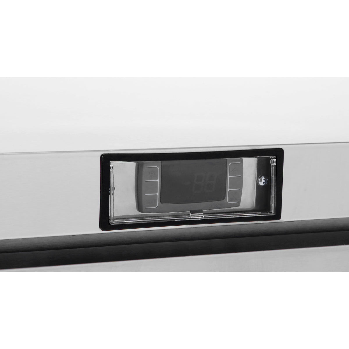 Atosa MGF8453GR Two Section Side Mount Refrigerated Chef Base 72-7/16"W X 32-1/16"D X 26-19/32"H w/4 Drawers and Extended Top