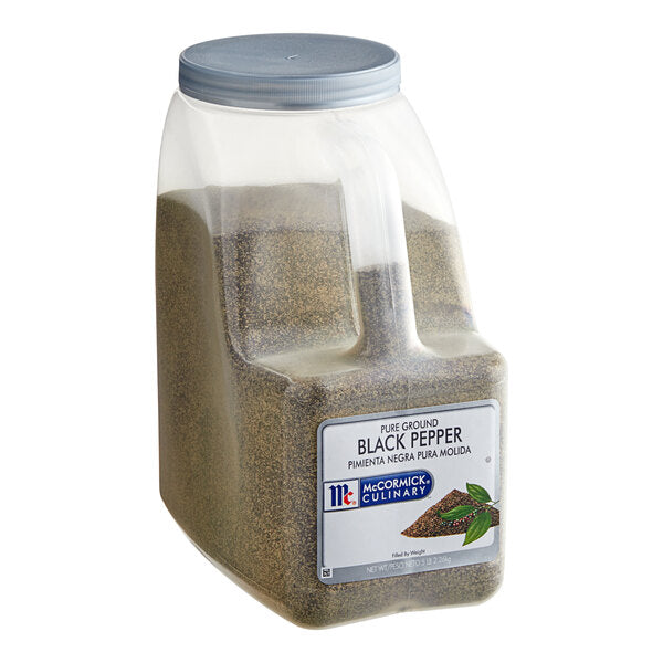 McCormick Culinary Pure Ground Black Pepper 5 lb. - 3/Case