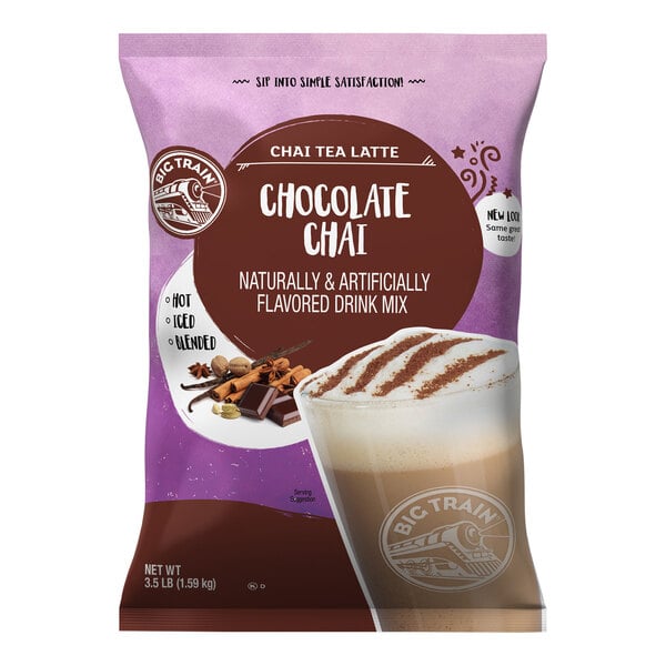Big Train 3.5 lb. Chocolate Chai Tea Latte Mix - 4/Case