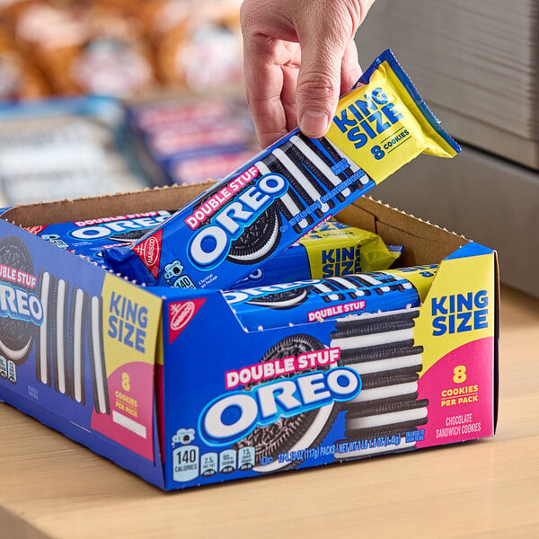 Nabisco Oreo King Size Double Stuf Cookie Snack Pack 8-Count (4.15 oz.) - 24/Case