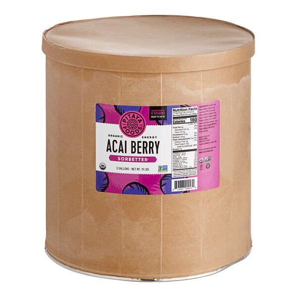 Pitaya Foods Organic Acai Sorbet 3 Gallon