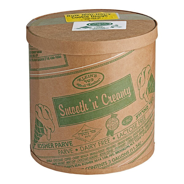 Klein's Real Kosher Vegan Cookie Dough Ice Cream 3 Gallon