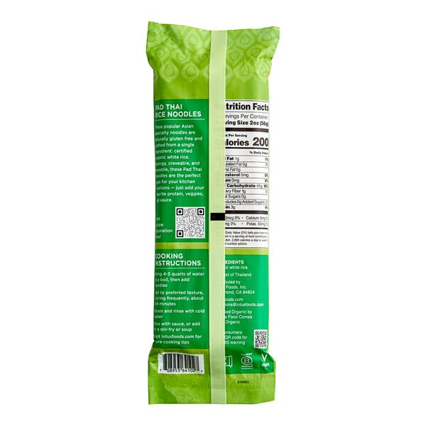 Lotus Foods Organic Traditional Pad Thai Rice Noodles 8 oz. - 8/Case