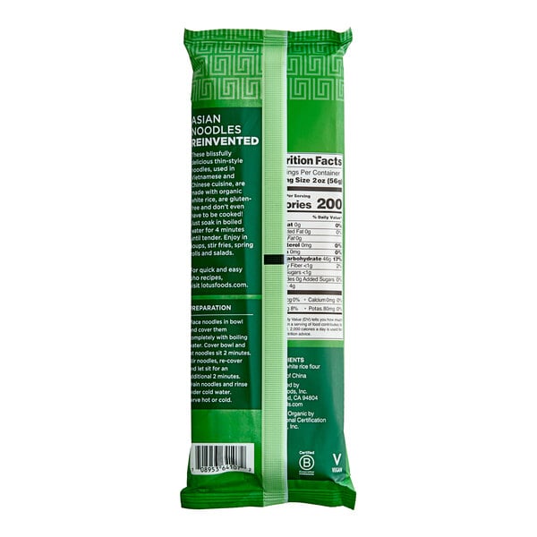 Lotus Foods Organic Traditional Pho Rice Noodles 8 oz. - 8/Case