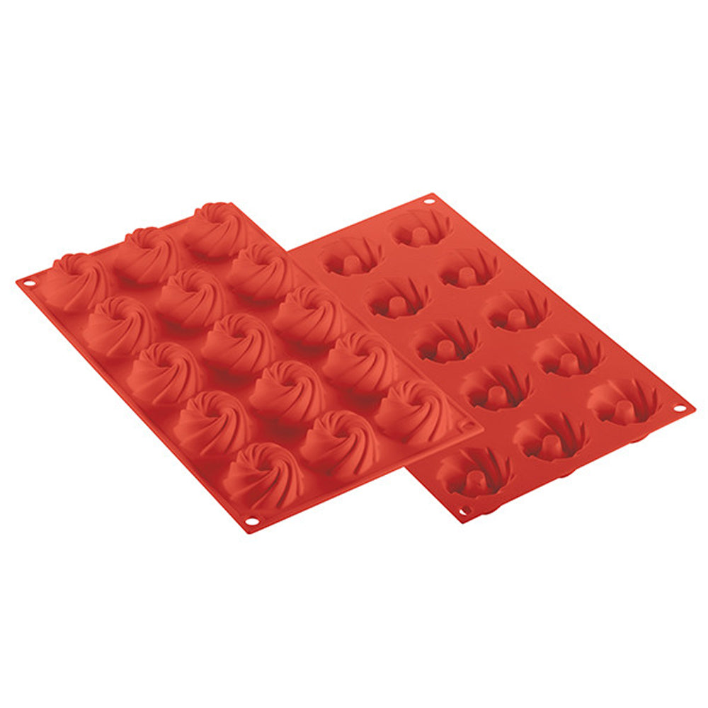 Silikomart Silicone Mold, Swirl .54 oz., 1.87" x .78", 15 Cavities