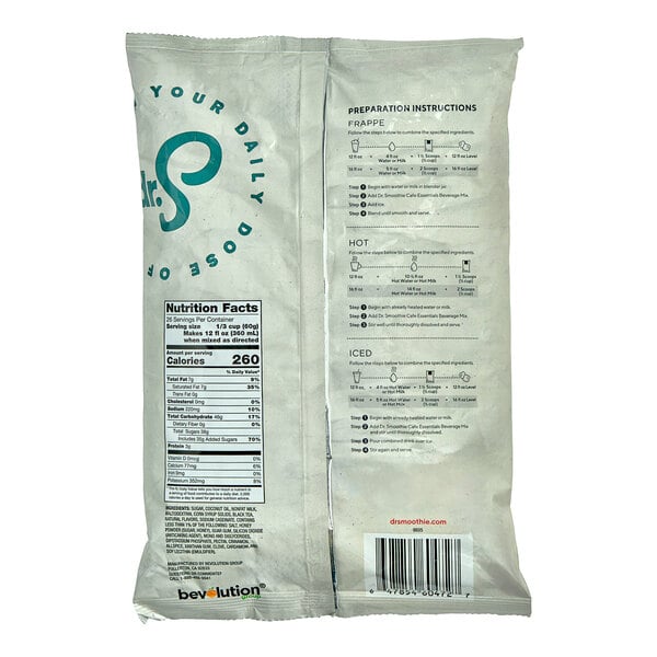 Dr. Smoothie Cafe Essentials Vanilla Chai Beverage Mix 3.5 lb. - 5/Case