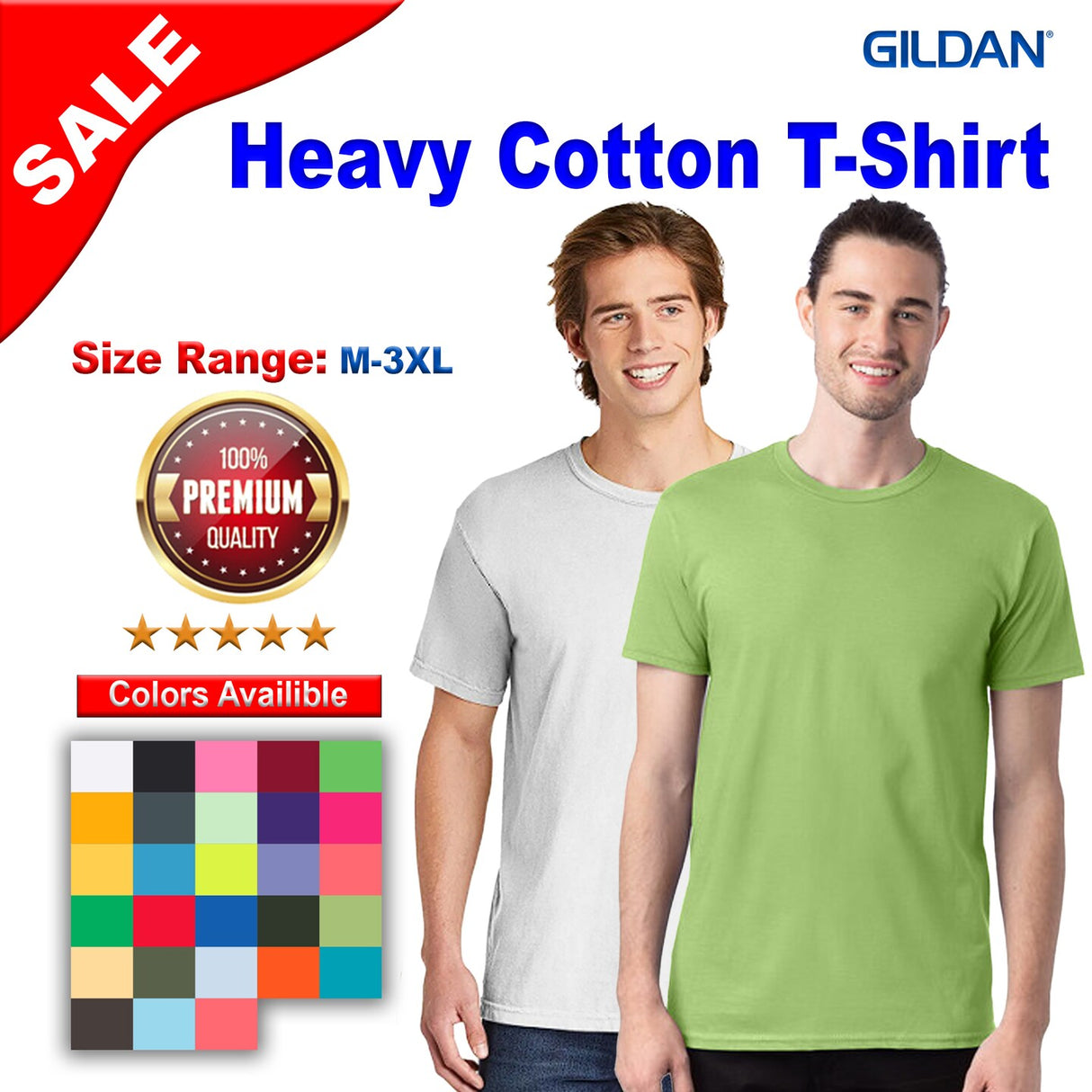 Gildan® Heavy Cotton Crewneck Short Sleeve T-Shirt