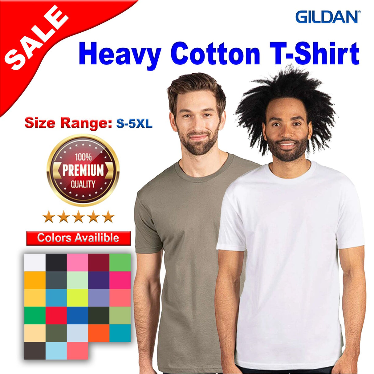 Gildan® Heavy Cotton Crewneck Short Sleeve T-Shirt