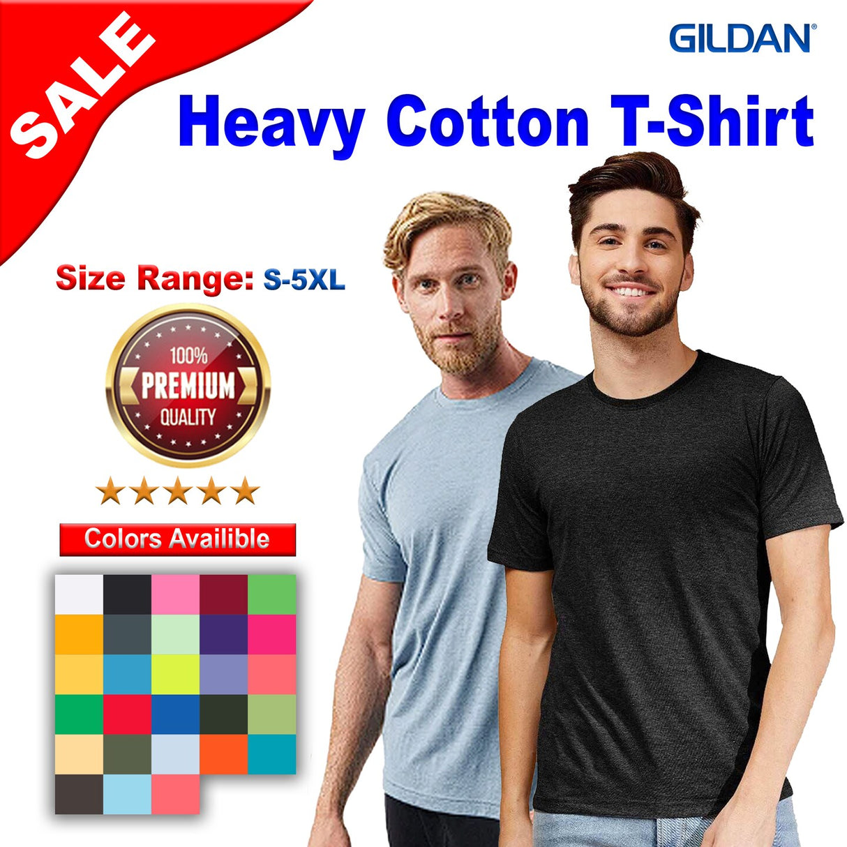 Gildan® Heavy Cotton Crewneck Short Sleeve T-Shirt