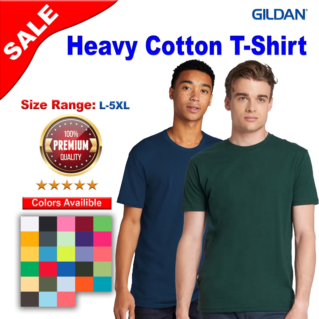 Gildan® Heavy Cotton Crewneck Short Sleeve T-Shirt