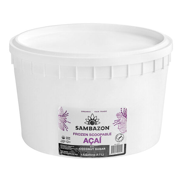 Sambazon Organic Acai Select Blend Sorbet with Coconut Sugar 1.5 Gallon