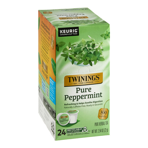 Twinings Pure Peppermint Herbal Tea Single Serve Keurig® K-Cup® Pods - 24/Box