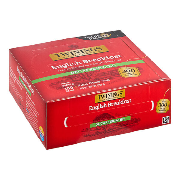 Twinings English Breakfast Decaffeinated Tea Bags - 100/Box