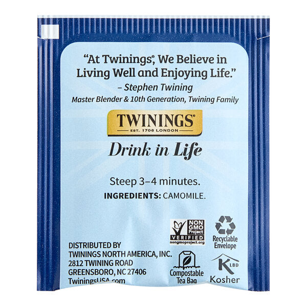 Twinings Pure Chamomile Herbal Tea Bags - 150/Case