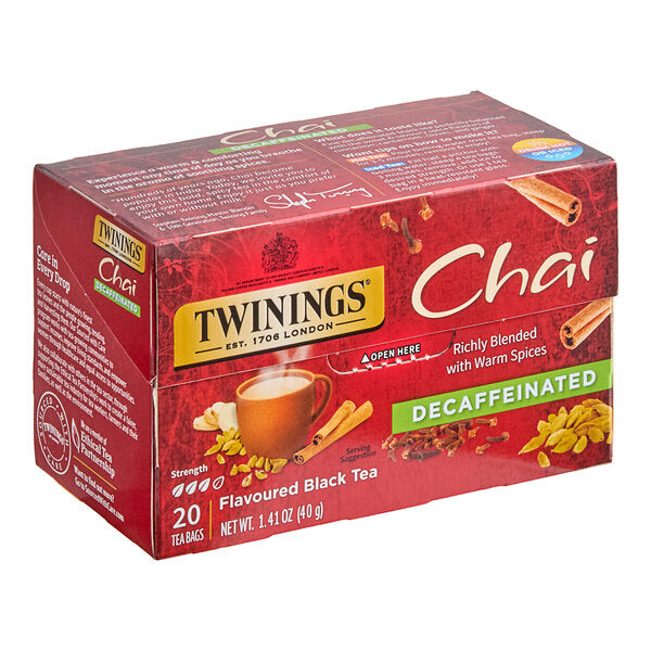 Twinings Chai Decaffeinated Tea Bags - 20/Box