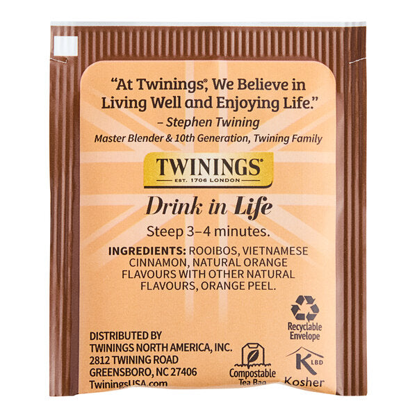 Twinings Orange & Cinnamon Spice Herbal Tea Bags - 20/Box