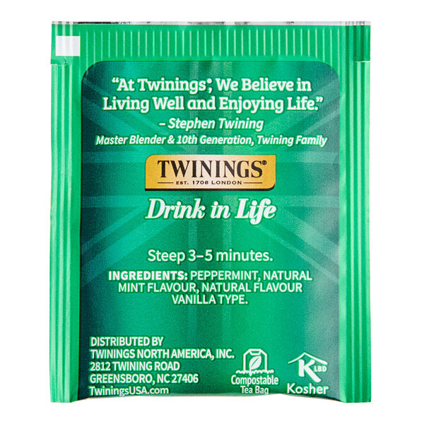 Twinings Peppermint Cheer Herbal Tea Bags - 20/Box