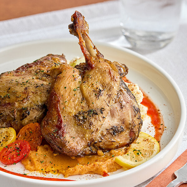 Maple Leaf Farms All-Natural 2-Count Fully Cooked Bone-In Duck Leg Confit 10 oz. - 12/Case