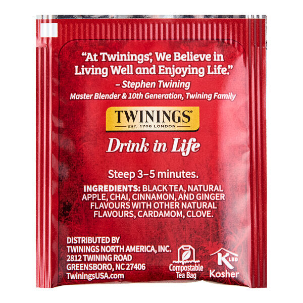 Twinings Spiced Apple Chai Tea Bags - 120/Case
