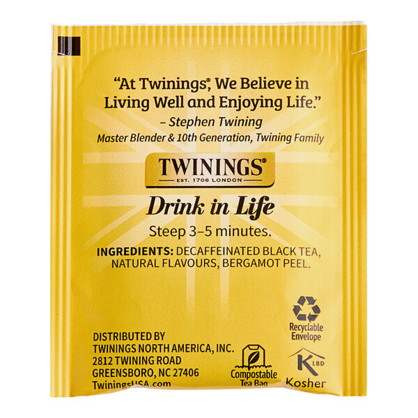 Twinings Earl Grey Decaffeinated Tea Bags - 120/Case