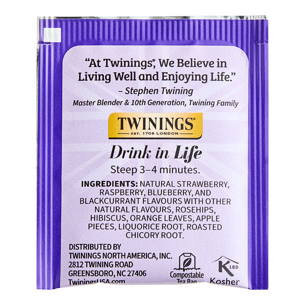 Twinings Wild Berries Herbal Tea Bags - 120/Case