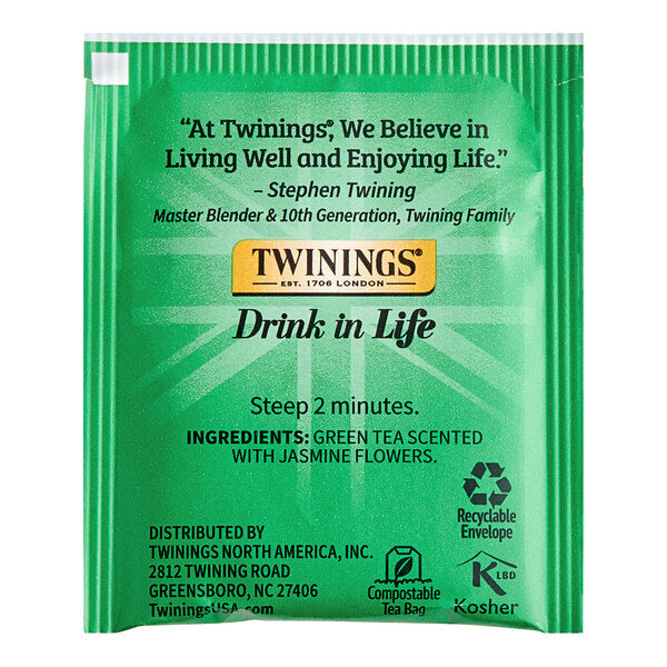 Twinings Green Tea with Jasmine Tea Bags - 20/Box