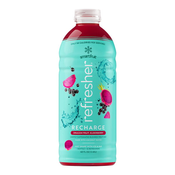 Smartfruit Recharge Dragon Fruit and Elderberry Refresher Beverage 1:1 Concentrate 48 fl. oz. - 6/Case