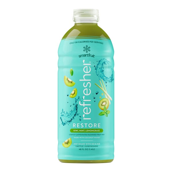 Smartfruit Restore Kiwi / Mint / Lemongrass Refresher Beverage 1:1 Concentrate 48 fl. oz. - 6/Case