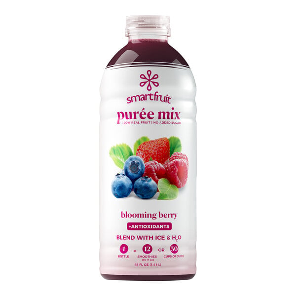 Smartfruit Blooming Berry 100% Fruit Puree Beverage Mix 48 fl. oz. - 6/Case