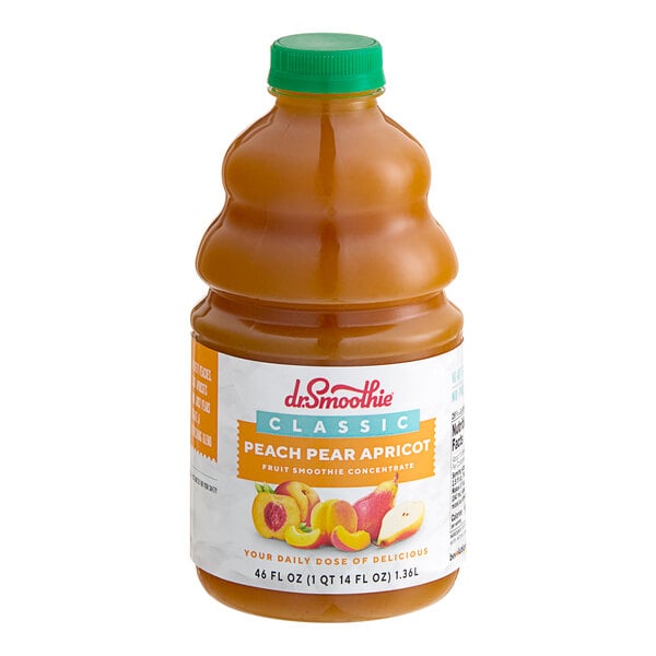 Dr. Smoothie Classic Peach Pear Apricot Fruit Smoothie Mix 46 fl. oz. - 6/Case