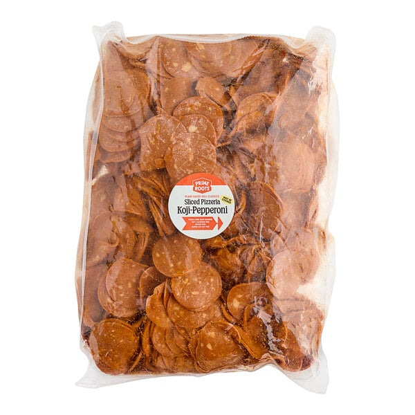 Prime Roots Vegan Pizzeria-Style Sliced Koji-Pepperoni 2.5 lb. - 4/Case