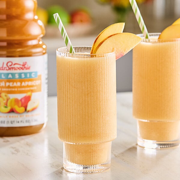 Dr. Smoothie Classic Peach Pear Apricot Fruit Smoothie Mix 46 fl. oz. - 6/Case