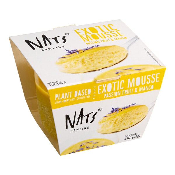 Nats Rawline Plant-Based Vegan Passion Fruit and Mango Mousse Cup 3 oz. - 12/Case
