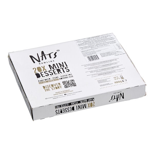 Nats Rawline Plant-Based Vegan Caramel and Chocolate Mini Raw Cake Square 0.85 oz. - 20/Case