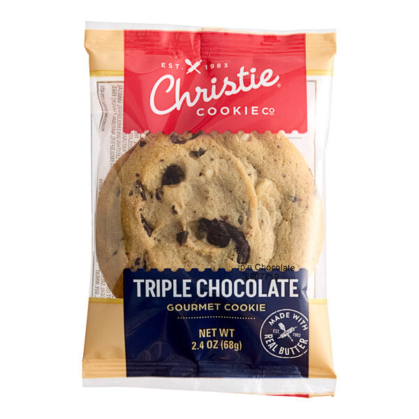Christie Cookie Co. 2.4 oz. Individually Wrapped Triple Chocolate Blonde Cookie - 72/Case