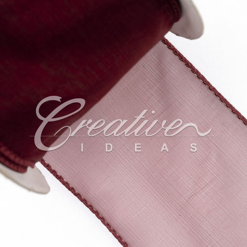 2 1/2" Wired Organza Ribbon - 10 Yards (Wine)