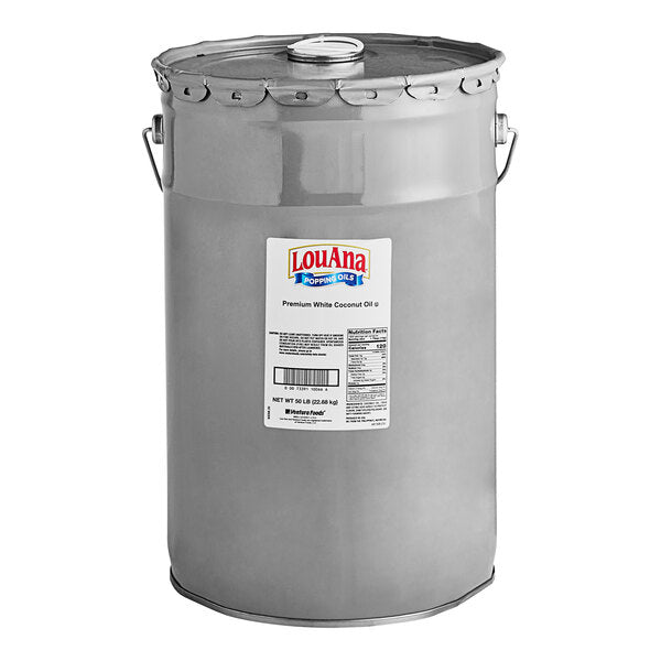 LouAna Premium White Coconut Popping Oil 50 lb. Pail