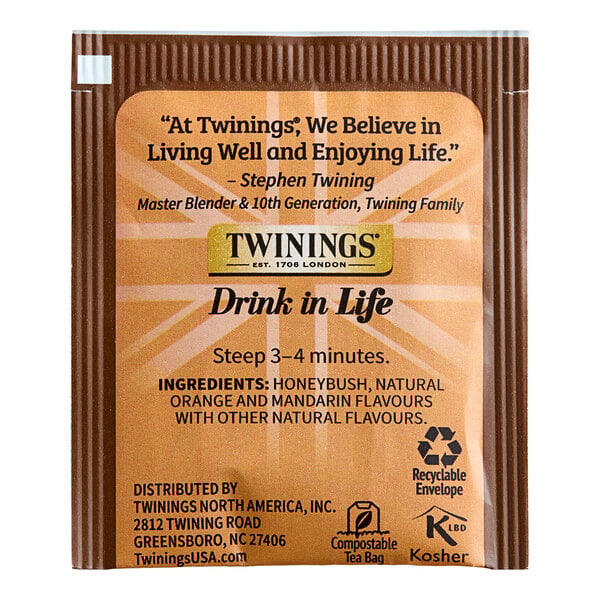 Twinings Honeybush, Mandarin & Orange Herbal Tea Bags - 20/Box