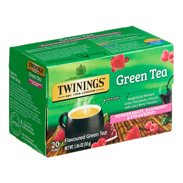 Twinings Green Tea, Pomegranate, Raspberry, & Strawberry Tea Bags - 120/Case