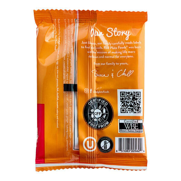 Red Plate Foods Individually Wrapped Vegan Ginger Cookie 1.76 oz. - 12/Case