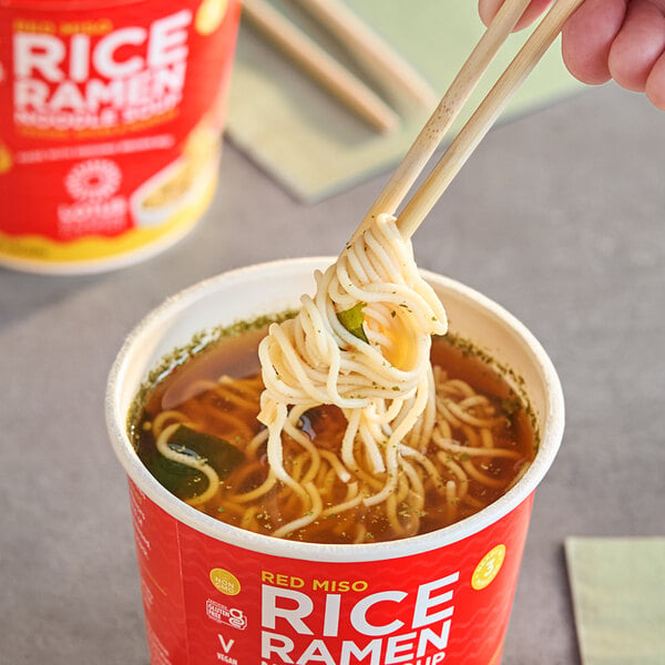 Lotus Foods Red Miso Rice Ramen Noodle Soup Cup 2 oz. - 6/Case