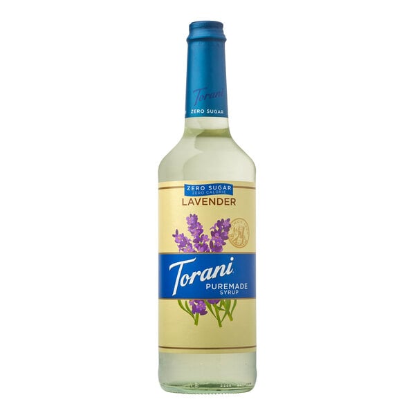 Torani Puremade Sugar-Free Lavender Flavoring Syrup 750 mL Glass Bottle